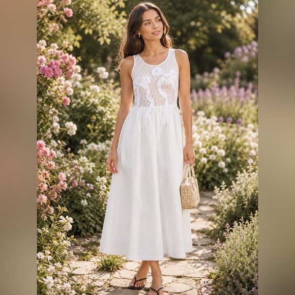 En Saison Dresses & Skirts - En Saison Denver Mixed Media Midi Dress